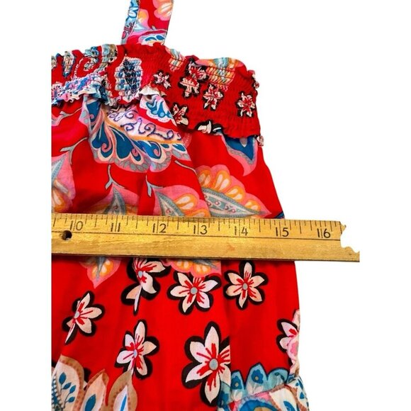 Talbots Red Paisley Dress Sleeveless Summer Sundress Women's 12P Fit & Flare - Picture 6 of 10
